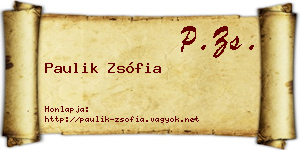 Paulik Zsófia névjegykártya